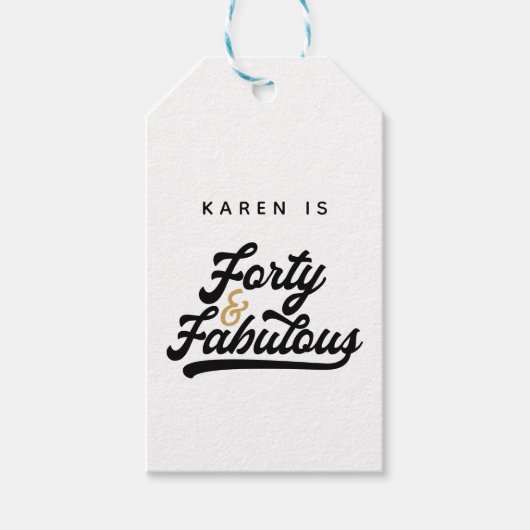 40 jaar en geweldig verjaardagsfeest cadeaulabel (Voorkant)