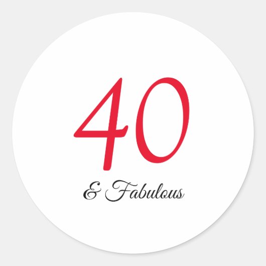 40 jaar en geweldige verjaardag ronde sticker (Voorkant)