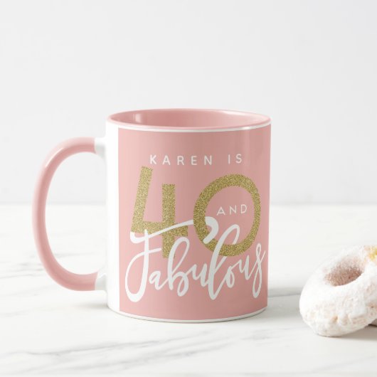 40 jaar en geweldige verjaardagsmok mok (Met donut)