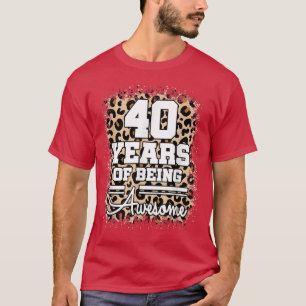 40 jaar Geweldige 40e verjaardag van de Cute Leopa T-shirt