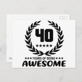 40 jaar Geweldige Briefkaart (Voorkant / Achterkant)