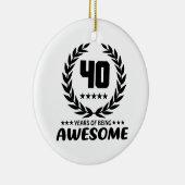 40 jaar Geweldige Keramisch Ornament (Rechts)