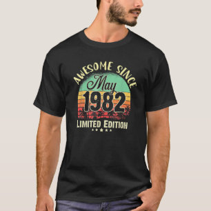 40 jaar Geweldige mei 1982 40e verjaardag g T-shirt