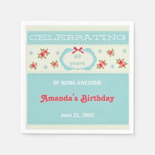 40 jaar Geweldige papieren servet (Voorkant)