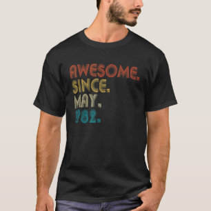 40 jaar Geweldige sinds mei 1982 40e verjaardag T-shirt