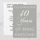 40 jaar Geweldige uitgenodigd zijn Kaart (Voorkant / Achterkant)