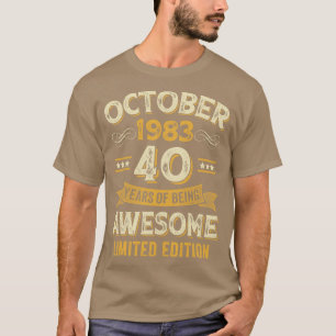 40 jaar Geweldige Vintage oktober 1983 40e verjaar T-shirt