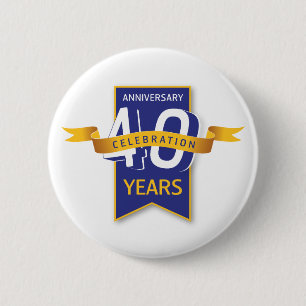 40 jaar Jubileum ontwerpen Ronde Button 5,7 Cm