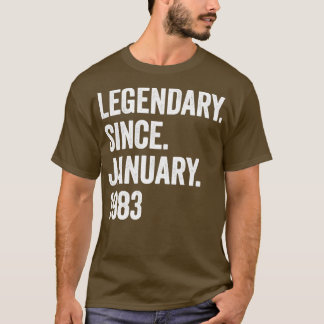 40 jaar Legendary sinds januari 1983 40th Birthda T-shirt
