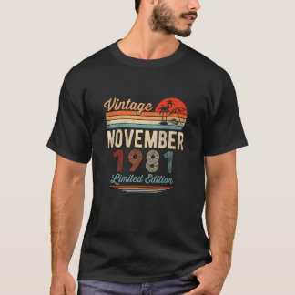40 jaar oud 40e verjaardag november 1981 t-shirt