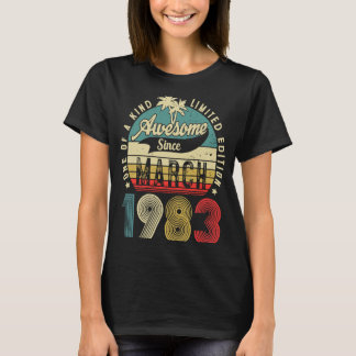 40 Jaar Oud 40e Verjaardag Vintage Retro 19 maart T-shirt
