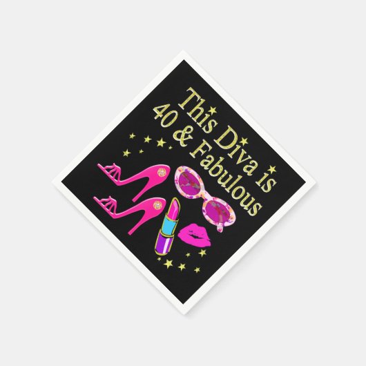 40 JAAR OUD EN EEN FABULOUS DIVA SERVETTEN (Hoek)