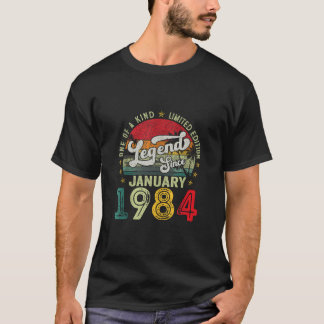 40 jaar oud geboren in januari 1984 40e verjaardag t-shirt