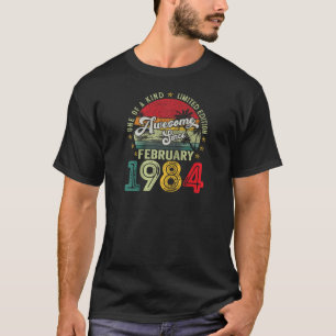 40 jaar oud gemaakt in februari 1984 40e verjaarda t-shirt