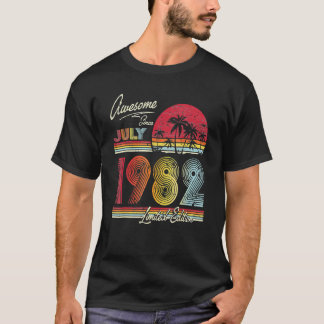 40 jaar oud Geweldige sinds juli 1982 40ste geboor T-shirt