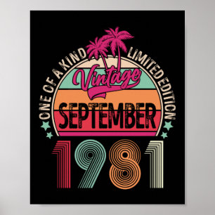 40 Jaar oud Vintage Sep 1981 40ste verjaardag Poster