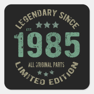 40 jaar oude Bday 1985 Legend 40ste verjaardag cad Vierkante Sticker