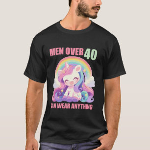 40 Jaar Oude Eenhoorn Voor Mannen Grappig 40 Verja T-shirt