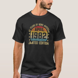 40 jaar oude geschenken April 1982 Limited Edition T-shirt