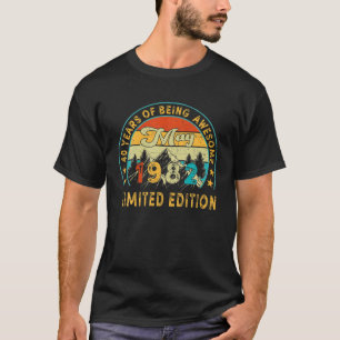 40 jaar oude geschenken mei 1982 beperkte uitgave t-shirt