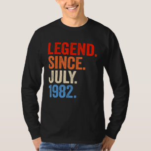 40 jaar oude leggende sinds juli 1982 40e verjaard t-shirt