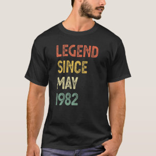 40 jaar oude leggende sinds mei 1982 40e verjaarda t-shirt