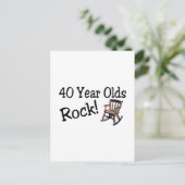 40 jaar oude rots (schommelstoel) briefkaart (Staand voorkant)