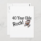 40 jaar oude rots (schommelstoel) briefkaart (Voorkant / Achterkant)