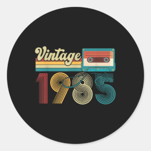40 jaar oude Vintage 1985 Cette Tape 40e verjaarda Ronde Sticker