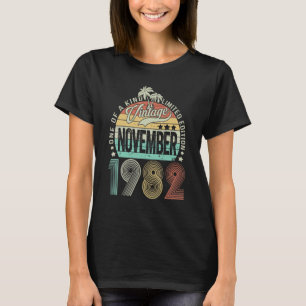 40 jaar oude Vintage november 1982 40e verjaardag T-shirt