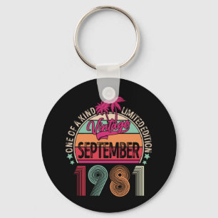 40 jaar oude Vintage sept. 1981 40e verjaardag Sleutelhanger
