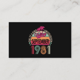 40 jaar oude Vintage sept. 1981 40e verjaardag Visitekaartje