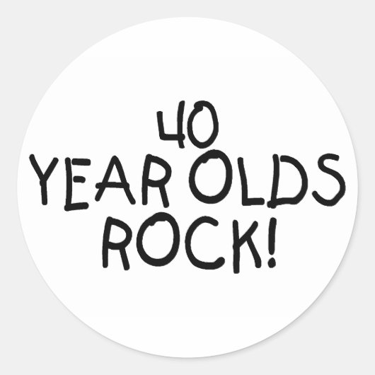 40 Jaar Ouden Rock Ronde Sticker (Voorkant)