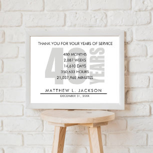 40 jaar pensioen of waardering van de werknemer ca poster