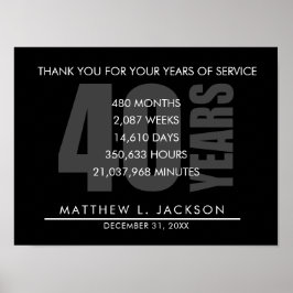 40 jaar pensioen of waardering van de werknemer ca poster