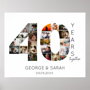 40 jaar Photo Collage Ruby Wedding Jubileum Poster