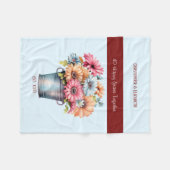 40 jaar Ruby jubileum bloemen blauw Fleece Deken (Voorkant (Horizontaal))