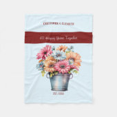 40 jaar Ruby jubileum bloemen blauw Fleece Deken (Voorkant)