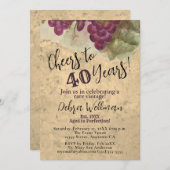 40 jaar rustieke 40e verjaardag kaart (Voorkant / Achterkant)