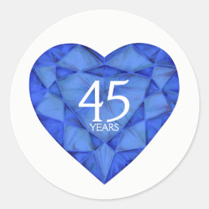 40 jaar saffier hart waterverf kunst stickers