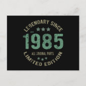 40 Jaar Verjaardag 1985 Legende 40ste Verjaardag C Briefkaart (Voorkant)