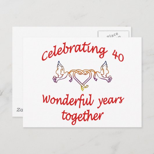 40 jaar vieren briefkaart (Voorkant / Achterkant)