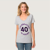 40 jaar vieren op Aruba T-shirt (Voorkant volledig)