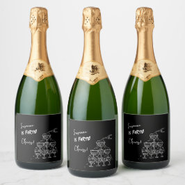 40 jaar wijnlabel geeft de voorkeur aan decor sparkling wijnetiket