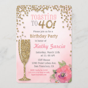 40 jarig jubileum Champagne Uitnodiging