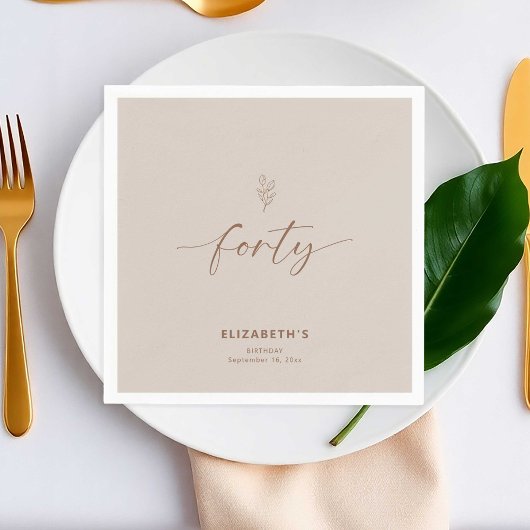 40-jarig jubileum Elegant Minimal Servet