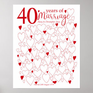 40-jarig jubileum poster - huwelijksjubileum gastb