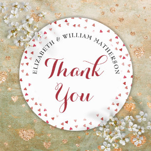 40-jarig jubileum Robijn Love Hearts Bedankt Ronde Sticker