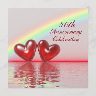 40-jarig jubileum Ruby Hearts Kaart