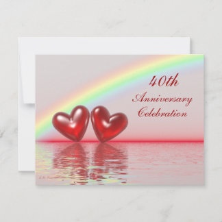 40-jarig jubileum Ruby Hearts Kaart